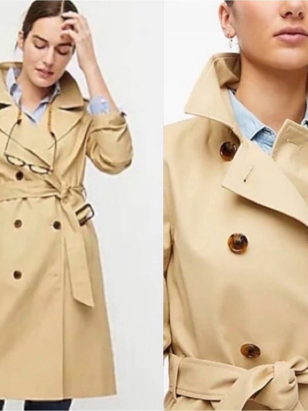 J.Crew classic double breasted trenchcoat size 2